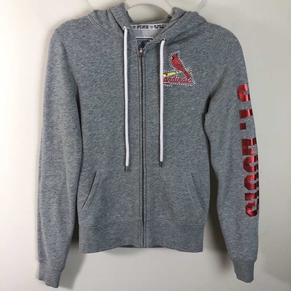 St. Louis Cardinals Victoria's Secret PINK Hoodie Women's XS Gray MLB Baseball